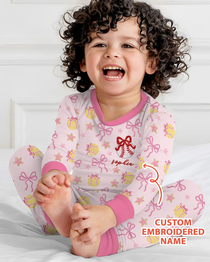 Zweiteiliges Langarm-Pyjama-Set mit Sommerfrüchten