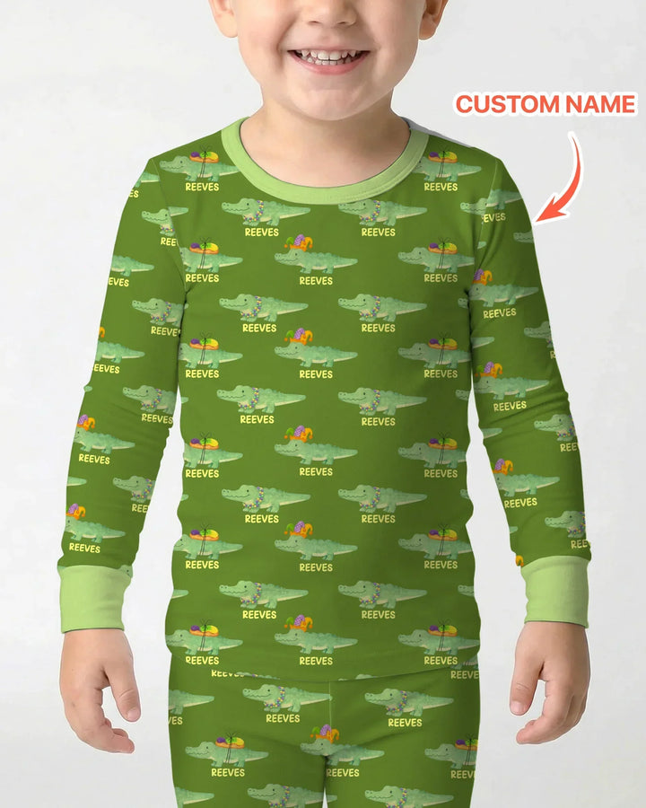 Zweiteiliges Langarm-Pyjama-Set mit Sommerfrüchten