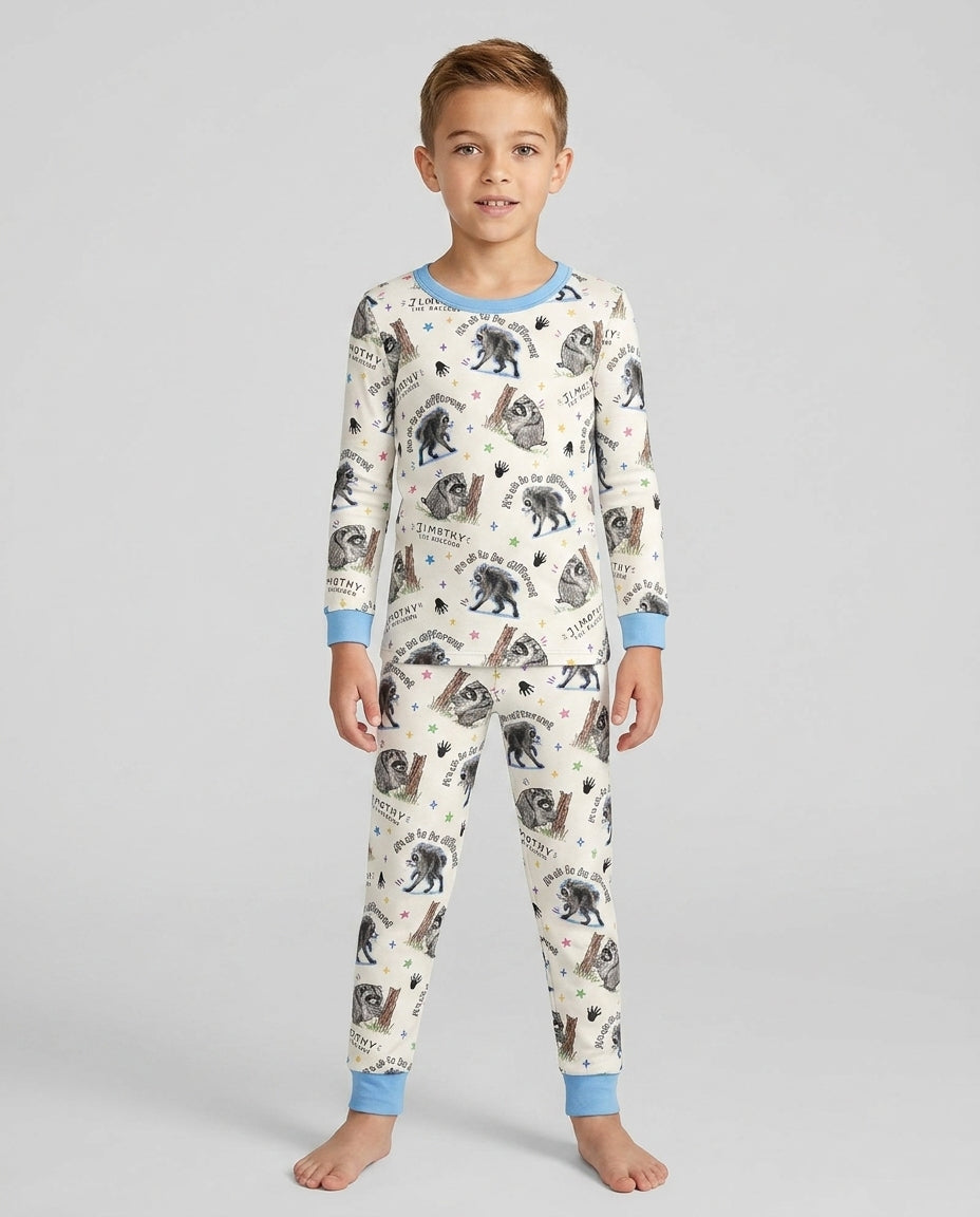 Zweiteiliges Langarm-Pyjama-Set mit Sommerfrüchten