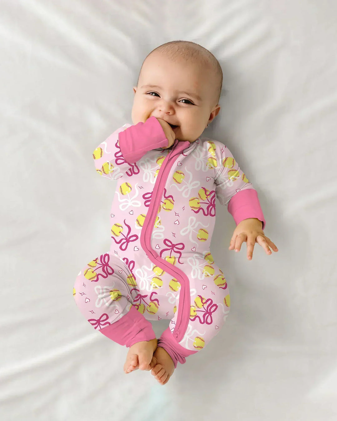 Softball Cherry Mom And Girl Matching Bamboo Convertible Zippy