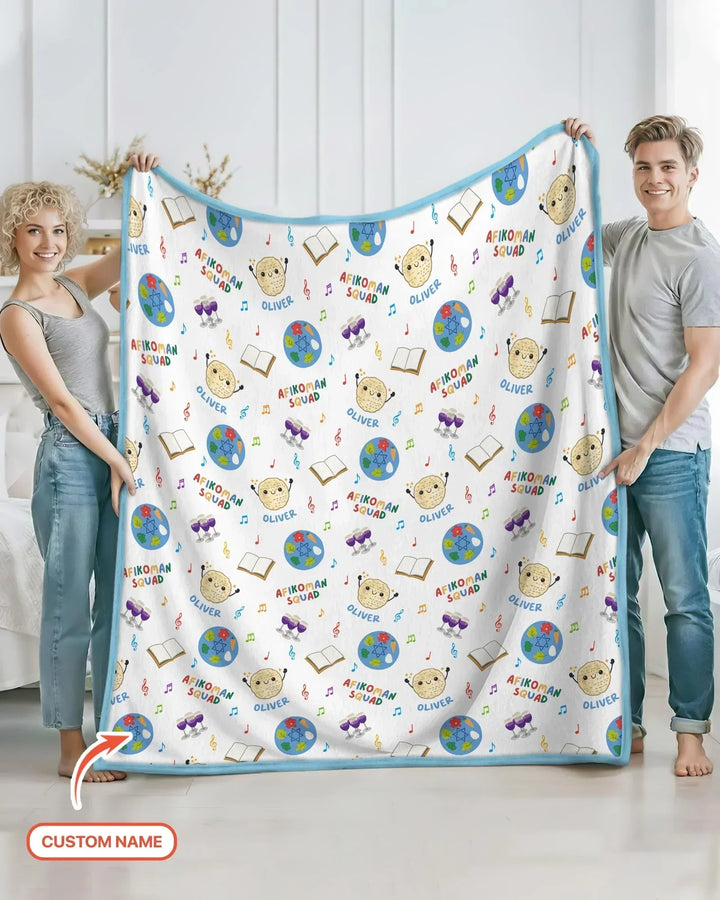 Custom Name Passover Afikoman Squad Bamboo Blanket