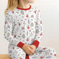 Zweiteiliges Langarm-Pyjama-Set mit Sommerfrüchten