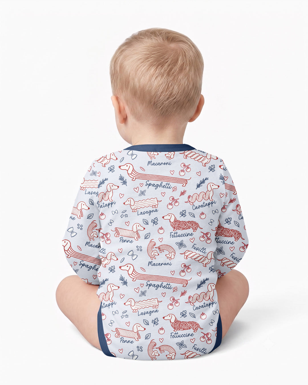 Funny Dachshund Pasta Pups Bamboo Bodysuit