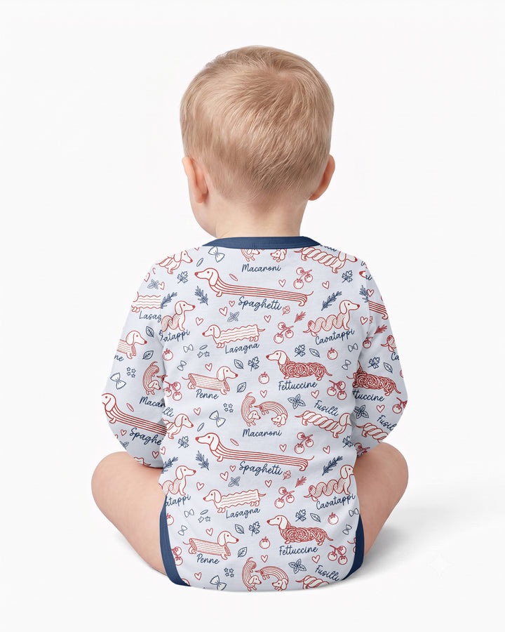 Funny Dachshund Pasta Pups Bamboo Bodysuit