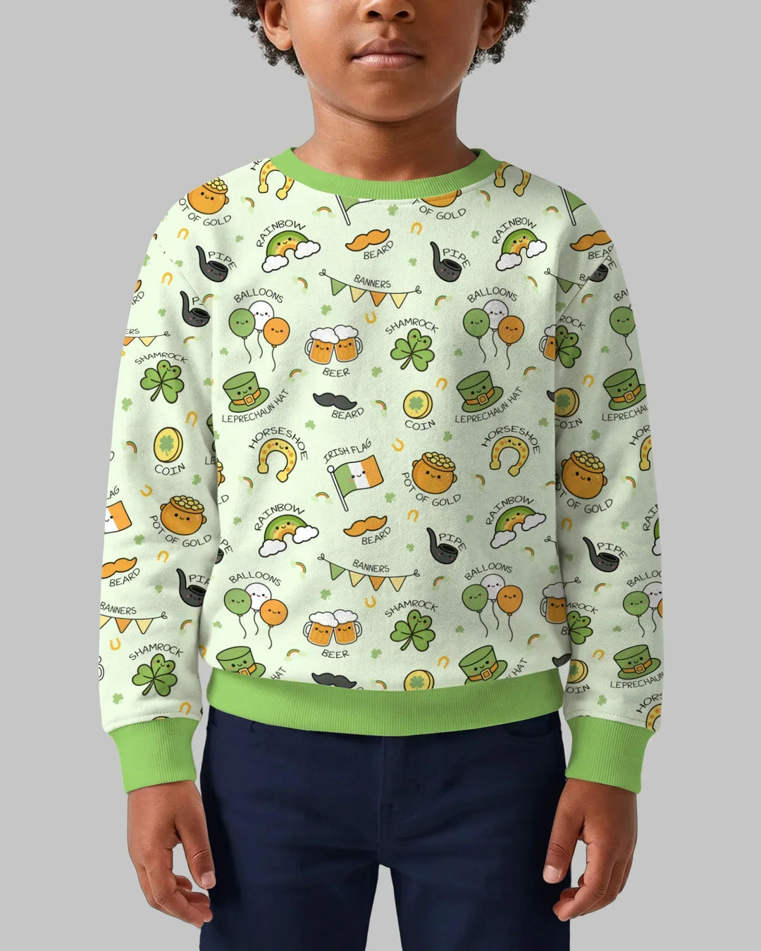 Kawaii St. Patrick's Day Bambus-Rundhalsshirt