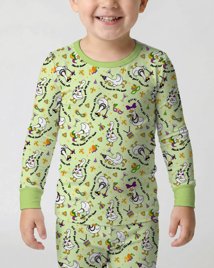 Zweiteiliges Langarm-Pyjama-Set mit Sommerfrüchten