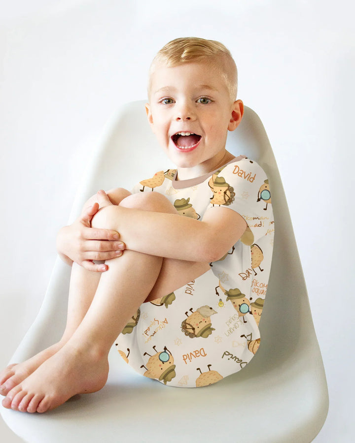 Zweiteiliges Pyjama-Set mit kurzen Ärmeln und Shorts im Sommer-Design