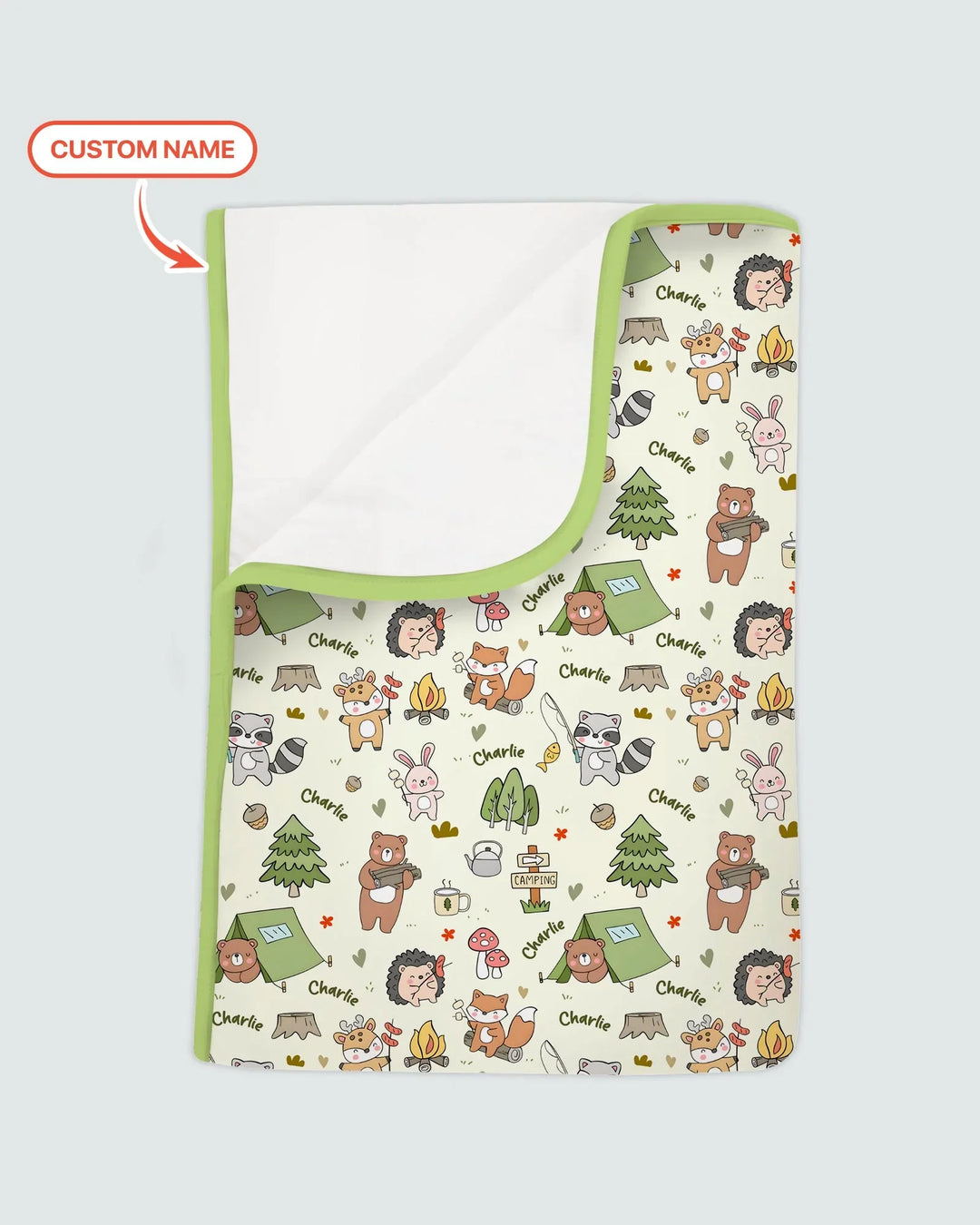 Custom Name Little Camp Buddies Bamboo Blanket