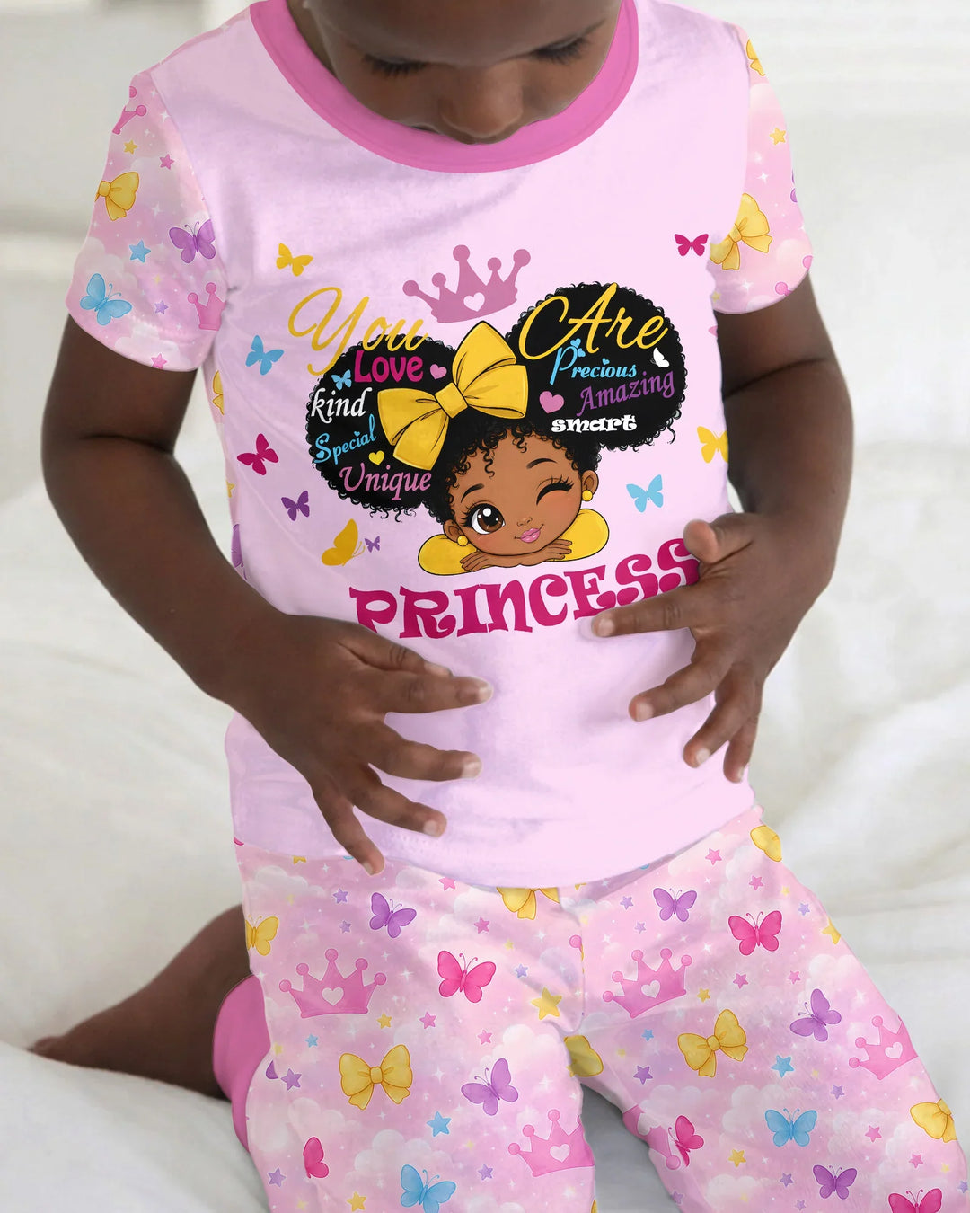 Zweiteiliges, kurzärmliges Pyjama-Set mit Marienkäfern