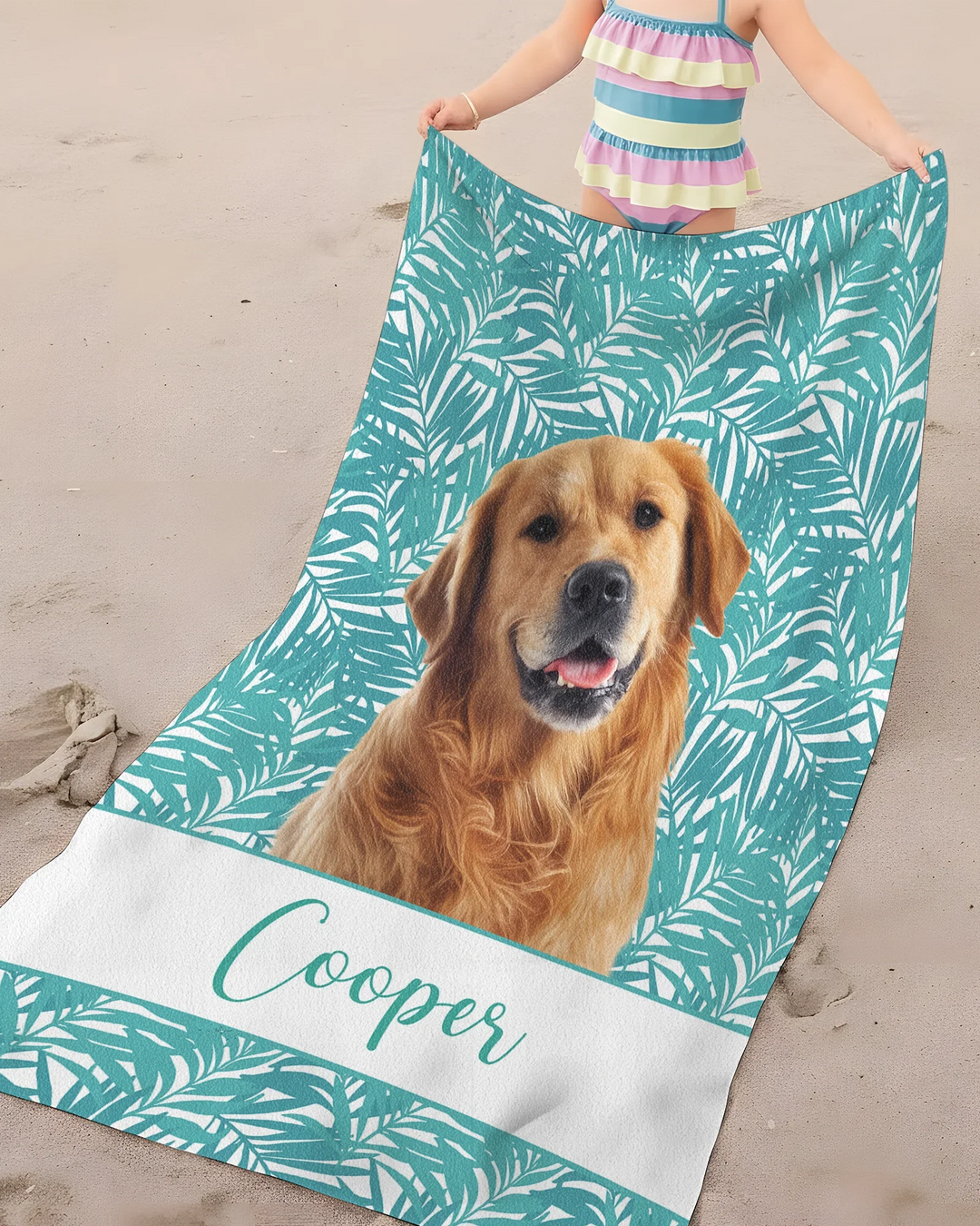 Custom Photo Print Dog Bamboo Beach Towel