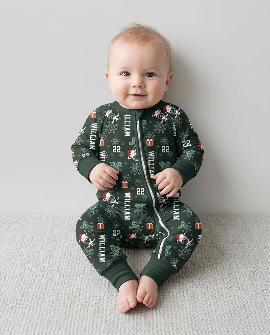 Custom Name Hockey Holiday Bamboo Convertible Zippy