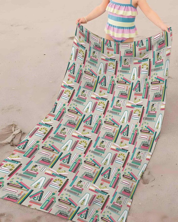 Bookworm Adventures Bamboo Beach Towel