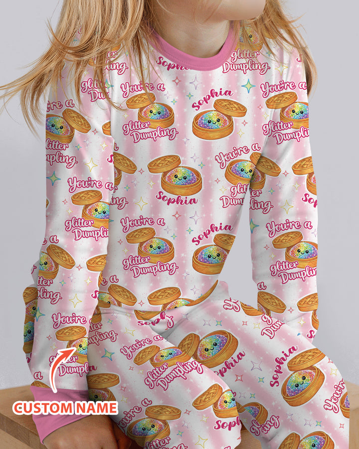 Personalized You're Glitter Dumpling Bamboo Two Piece Long Sleeve Pajama Set