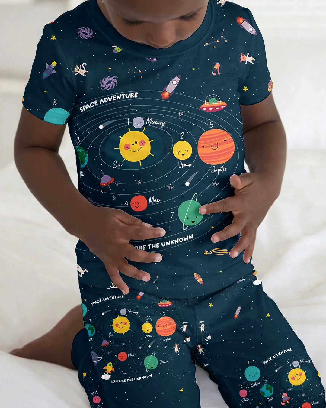 Zweiteiliges, kurzärmliges Pyjama-Set mit Marienkäfern