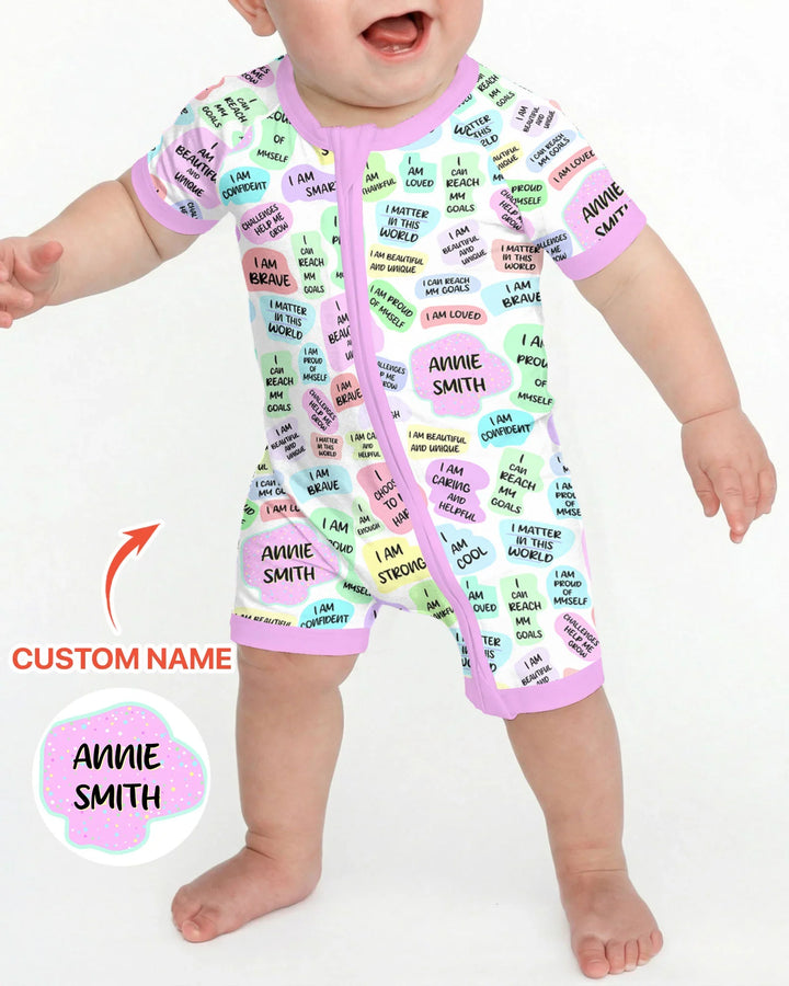 Mom & Baby Daily Affirmation Bamboo Shorty Zippy