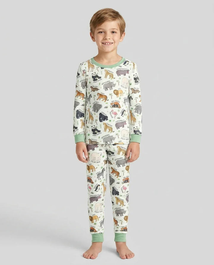 Zweiteiliges Langarm-Pyjama-Set mit Sommerfrüchten