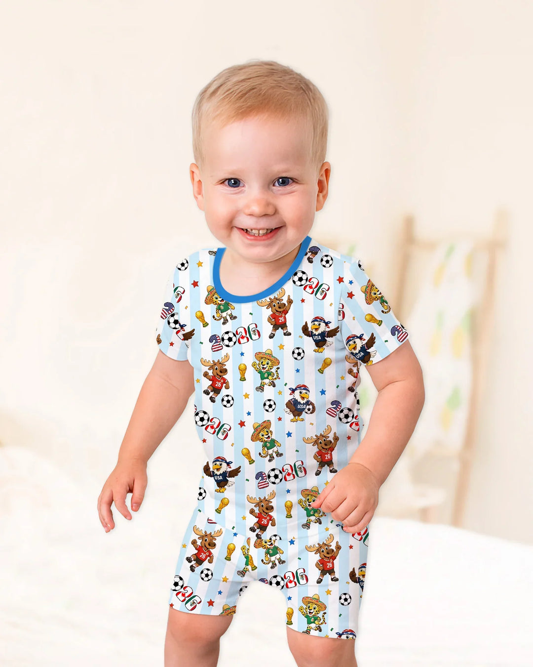 Schlafanzug-Set zweiteilig, kurze Ärmel, kurze Hose, Bambus