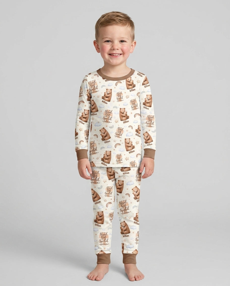 Zweiteiliges Langarm-Pyjama-Set mit Sommerfrüchten