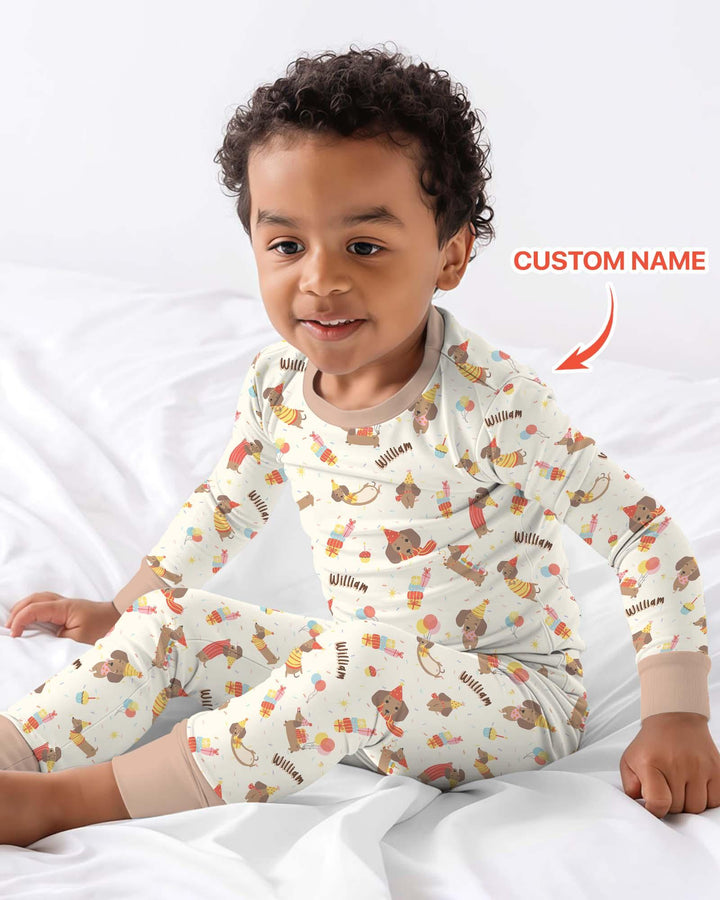 Zweiteiliges Langarm-Pyjama-Set mit Sommerfrüchten