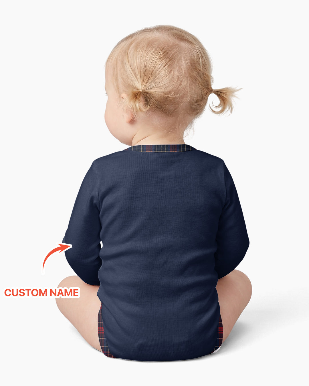 Custom Name North Pole Plaid Bamboo Bodysuit