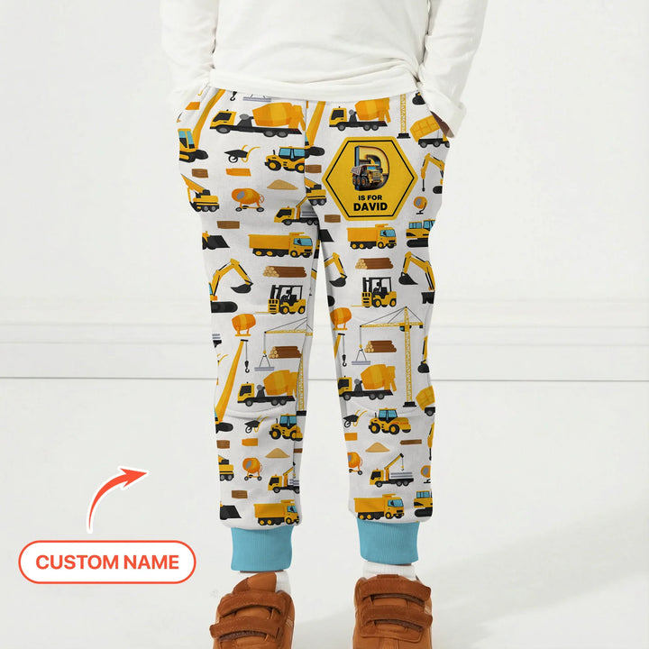 Custom Name Construction Initials Bamboo Jogger
