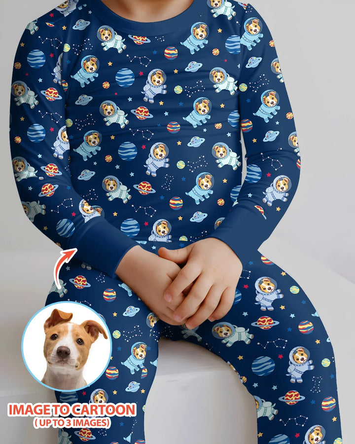 Zweiteiliges Langarm-Pyjama-Set mit Sommerfrüchten