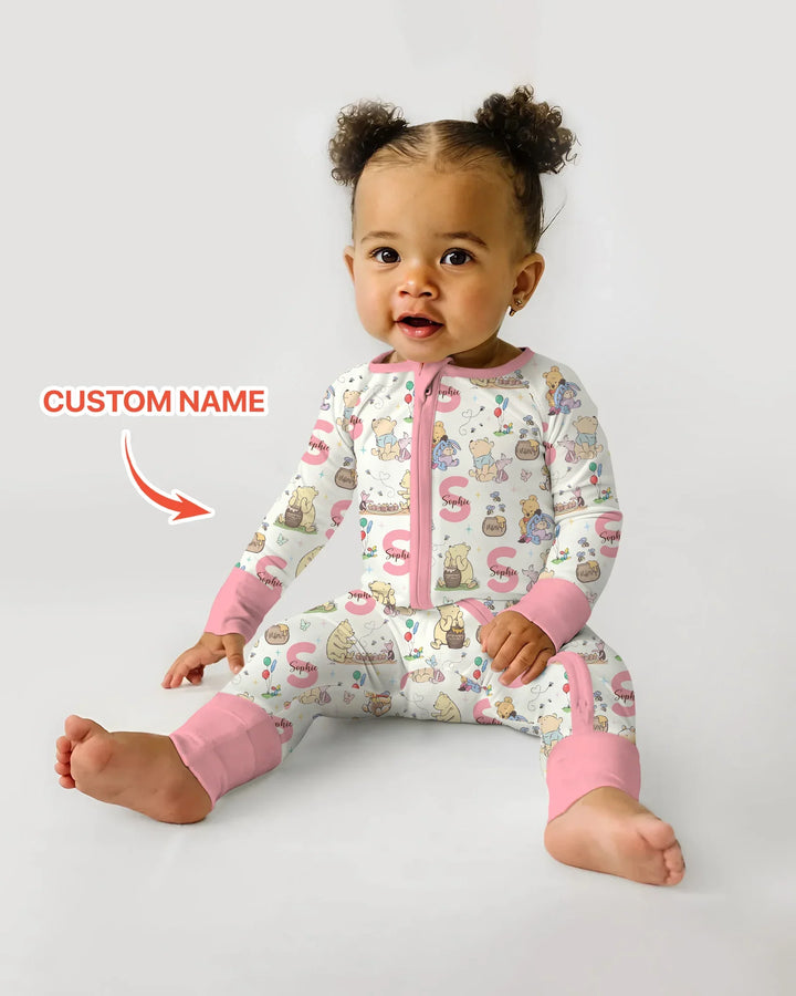 Honey Bear Monogram Bamboo Convertible Zippy