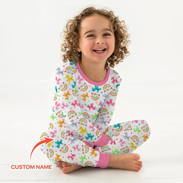 Zweiteiliges Langarm-Pyjama-Set mit Sommerfrüchten