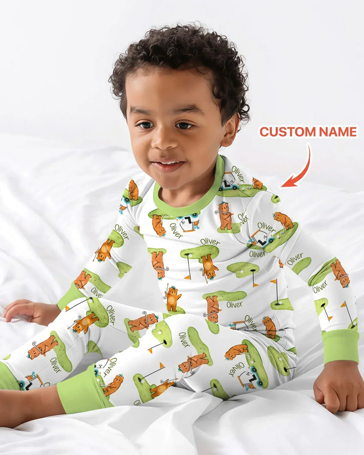 Zweiteiliges Langarm-Pyjama-Set mit Sommerfrüchten