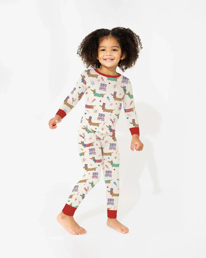 Zweiteiliges Langarm-Pyjama-Set mit Sommerfrüchten
