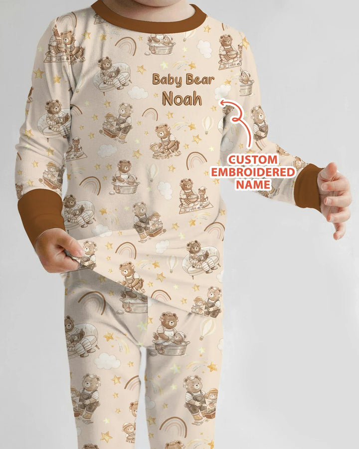 Zweiteiliges Langarm-Pyjama-Set mit Sommerfrüchten