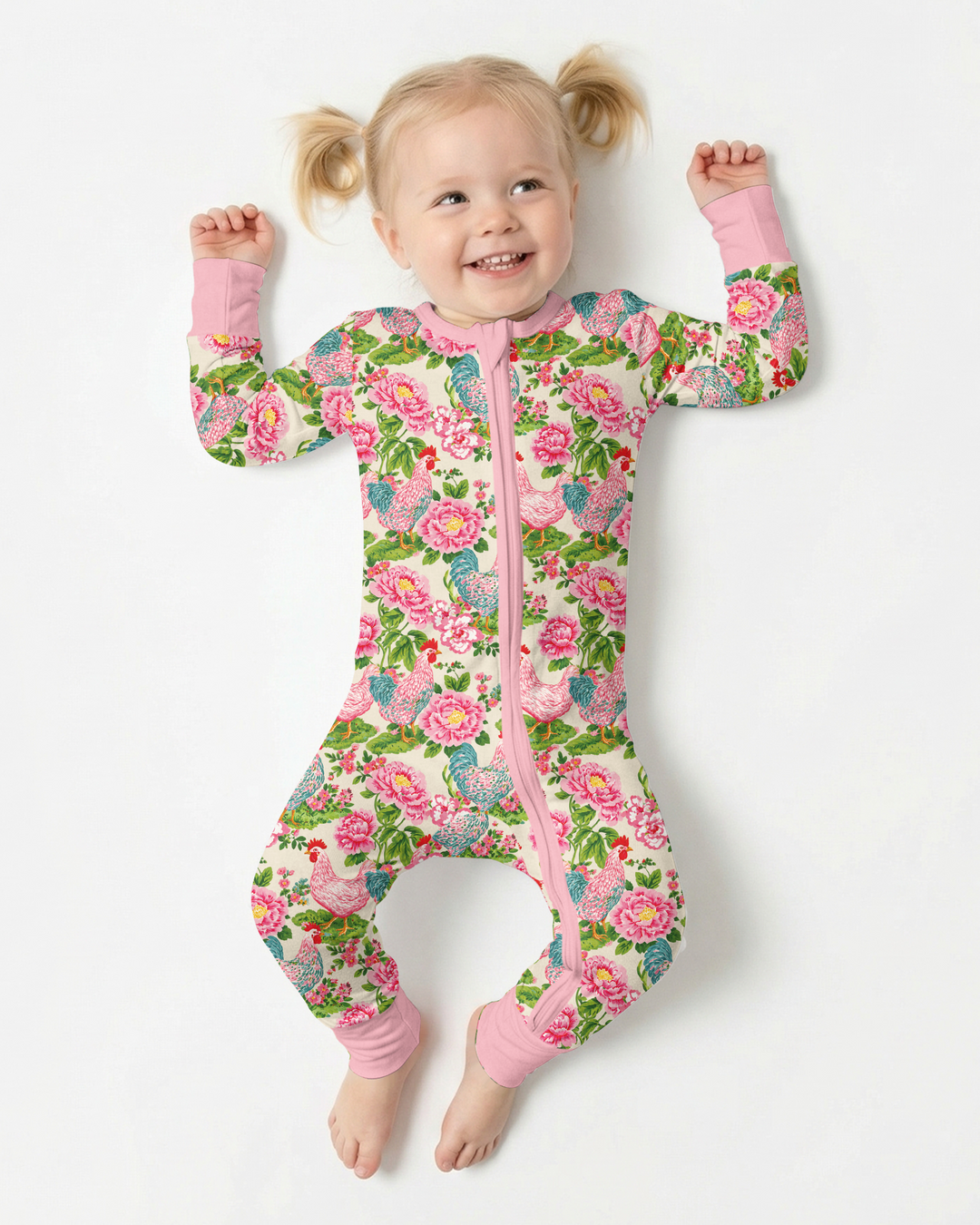 Chicken and Peony Mommy And Me Matching Bamboo Convertible Zippy