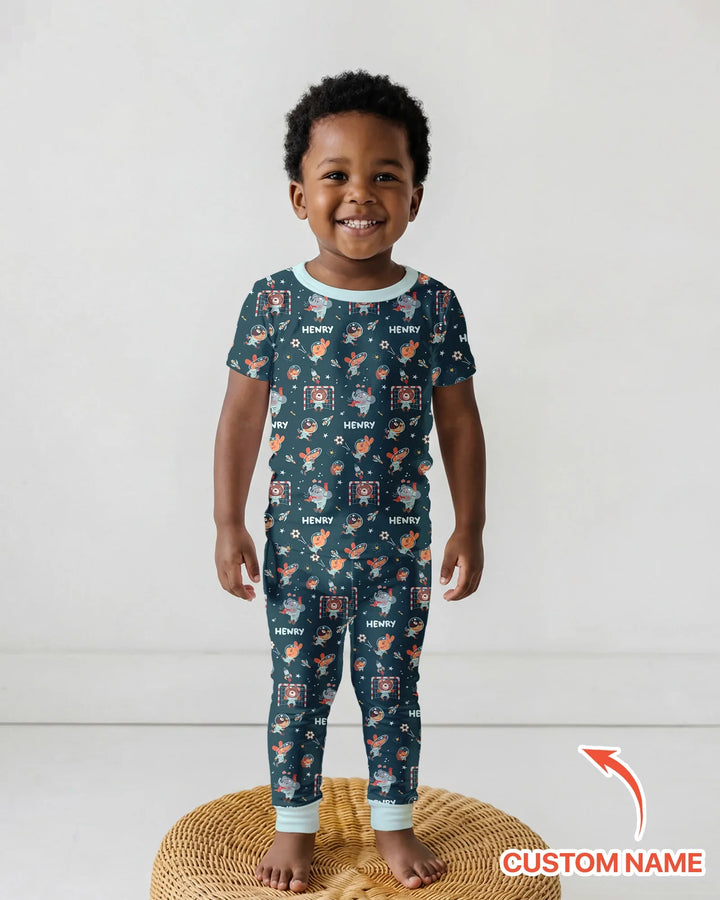 Zweiteiliges, kurzärmliges Pyjama-Set mit Marienkäfern