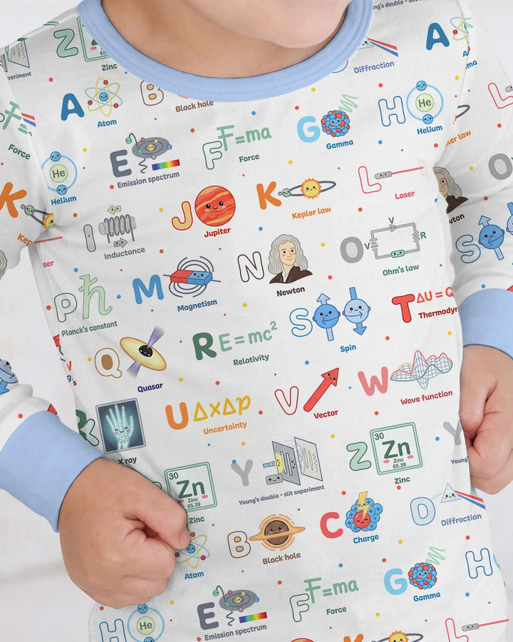 The Physics Alphabet Bamboo Two Piece Long Sleeve Pajama Set