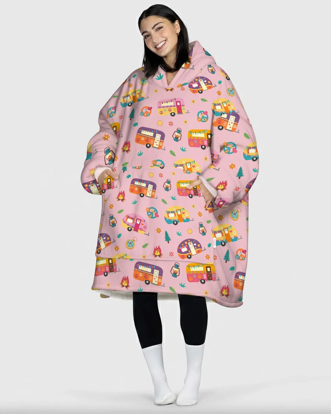 Happy Little Camper Bamboo Blanket Hoodie