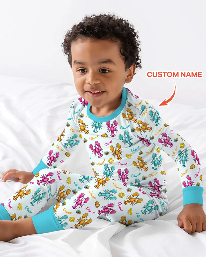 Zweiteiliges Langarm-Pyjama-Set mit Sommerfrüchten
