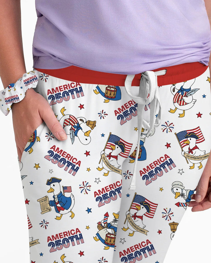 Patriotische Gans feiert 250 Jahre Bambus Pyjama Set für Frauen