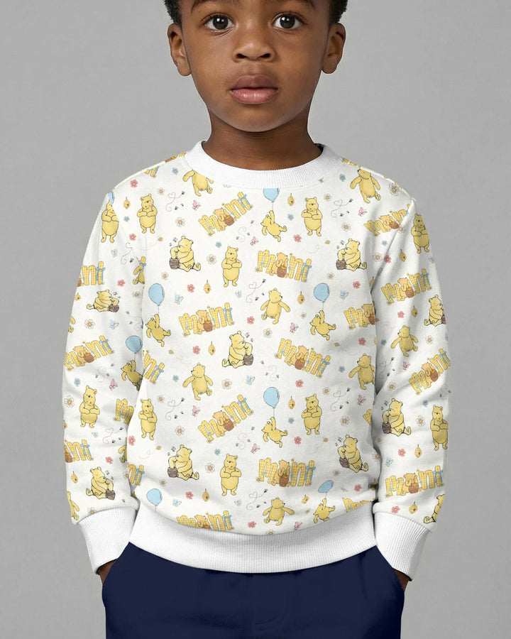 Mama & Mini Honey Bear Bambus-Sweatshirt mit Rundhalsausschnitt