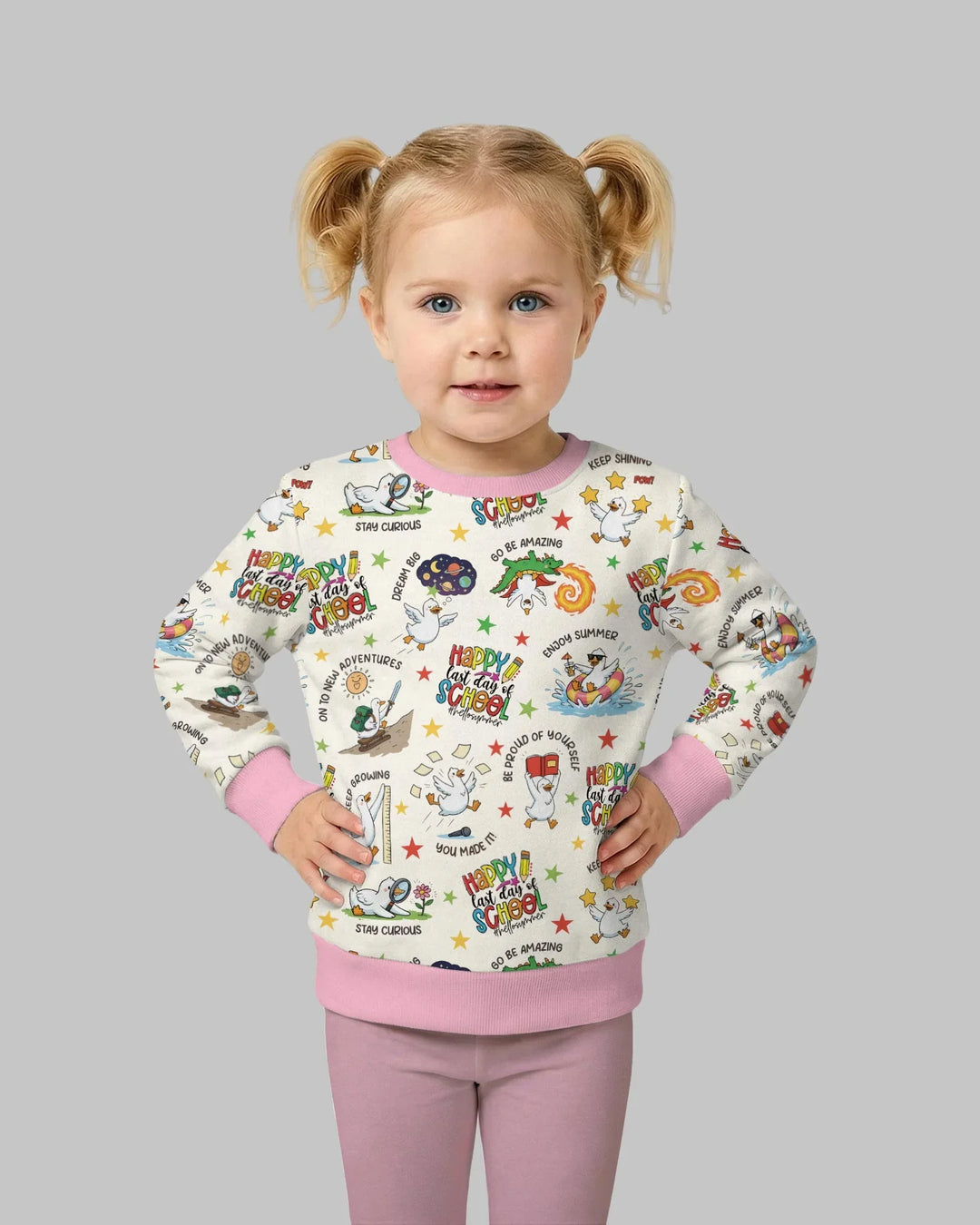 Silly Goose Happy Last Day of School Bambus-Rundhals-Sweatshirt