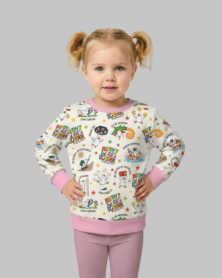 Silly Goose Happy Last Day of School Bambus-Rundhals-Sweatshirt