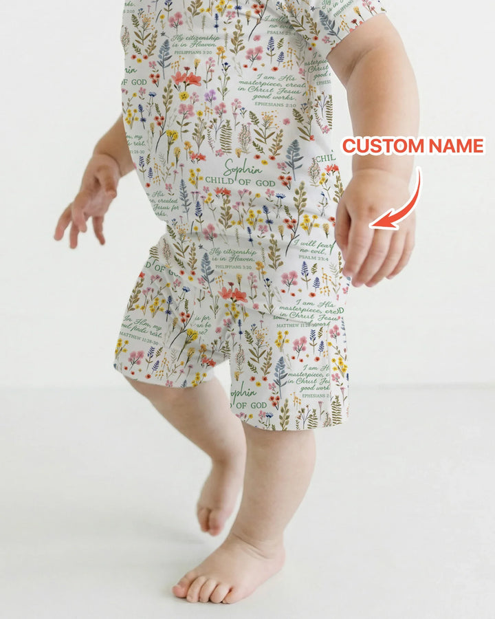 Zweiteiliges Pyjama-Set mit kurzen Ärmeln und Shorts im Sommer-Design