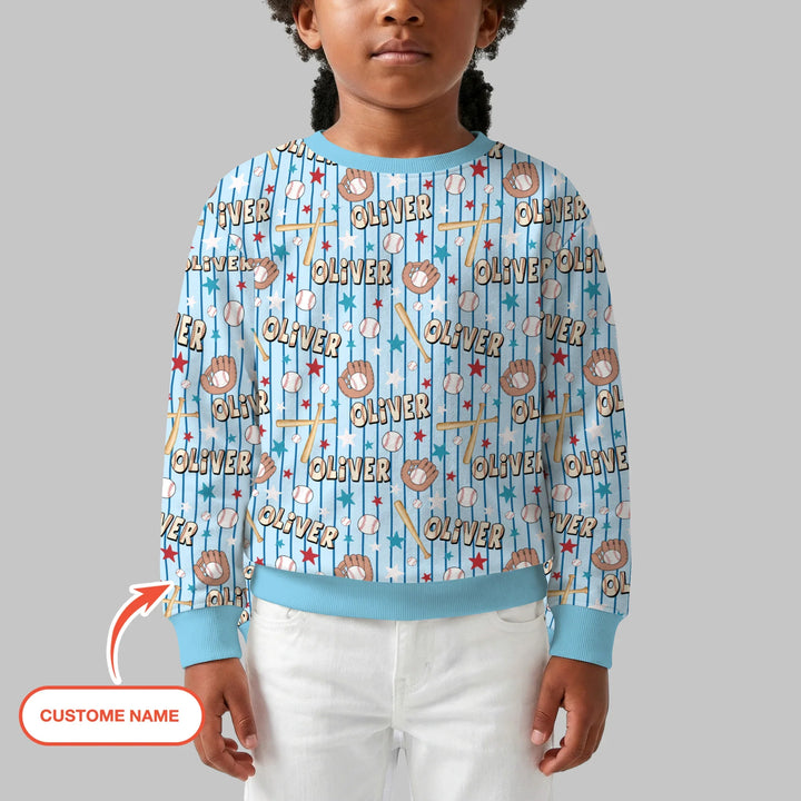 Personalisiertes Little Baller Bambus Crewneck Sweatshirt