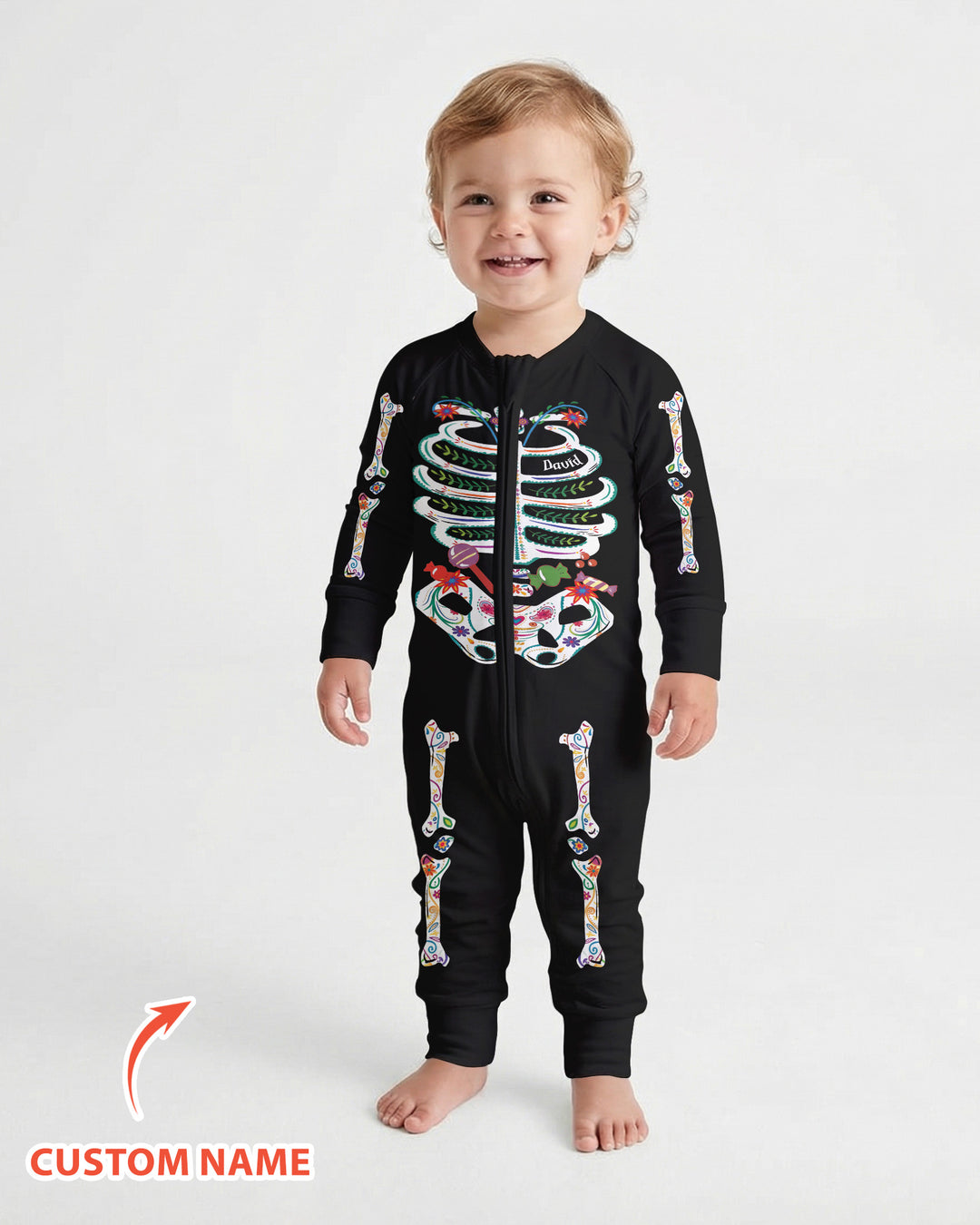 Custom Mexican Halloween Floral Skeleton Bamboo Convertible Zippy