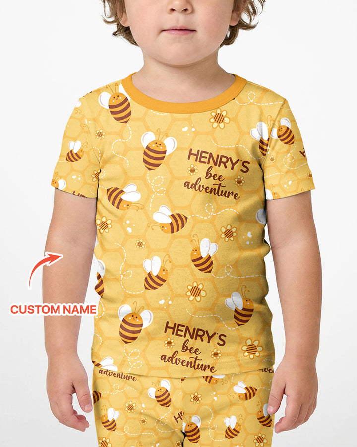 Schlafanzug-Set zweiteilig, kurze Ärmel, kurze Hose, Bambus