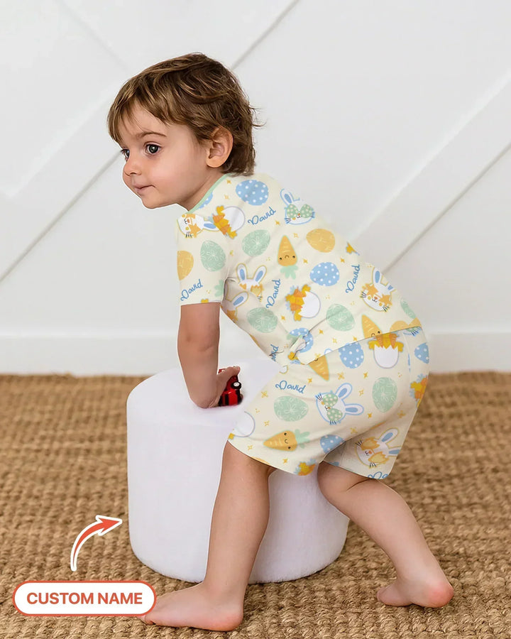 Zweiteiliges Pyjama-Set mit kurzen Ärmeln und Shorts im Sommer-Design