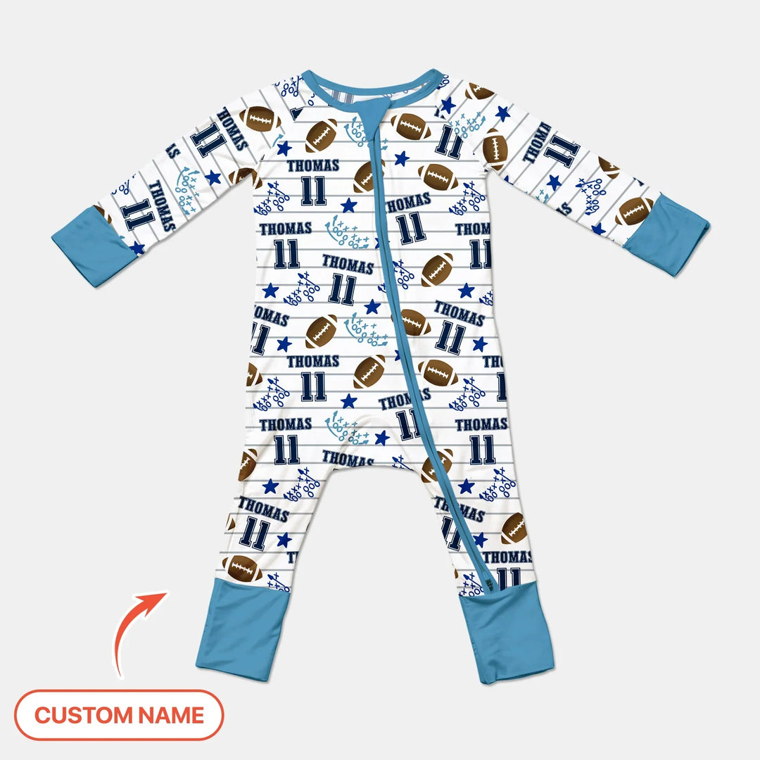 Custom Name Football Time Bamboo Convertible Zippy