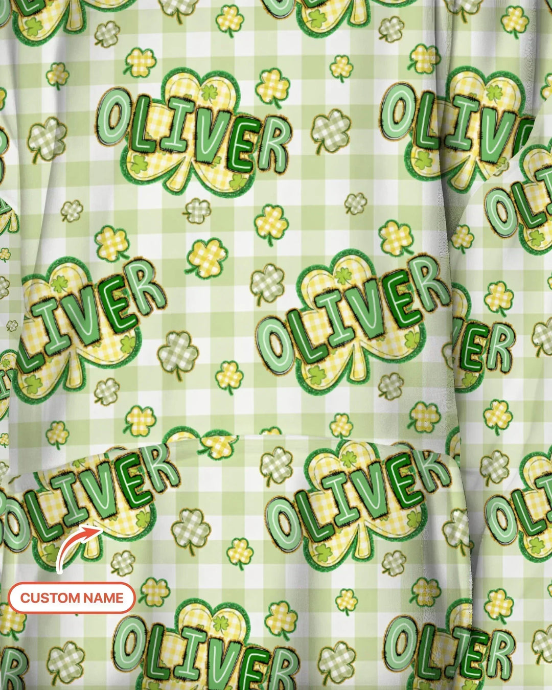 Lucky Shamrock Personalisierbarer Bambus-Deckenhoodie