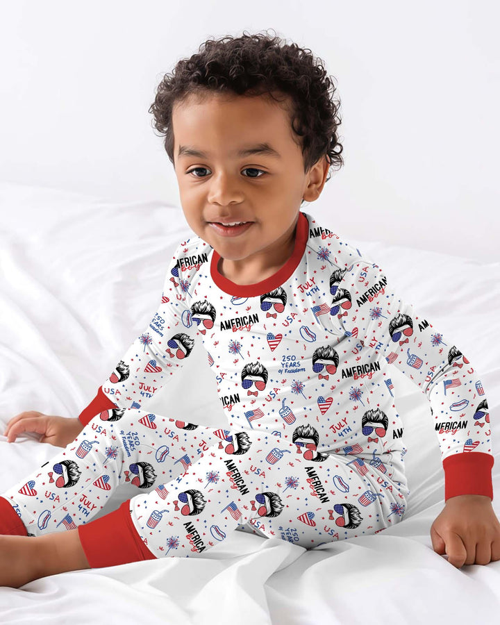 Zweiteiliges Langarm-Pyjama-Set mit Sommerfrüchten