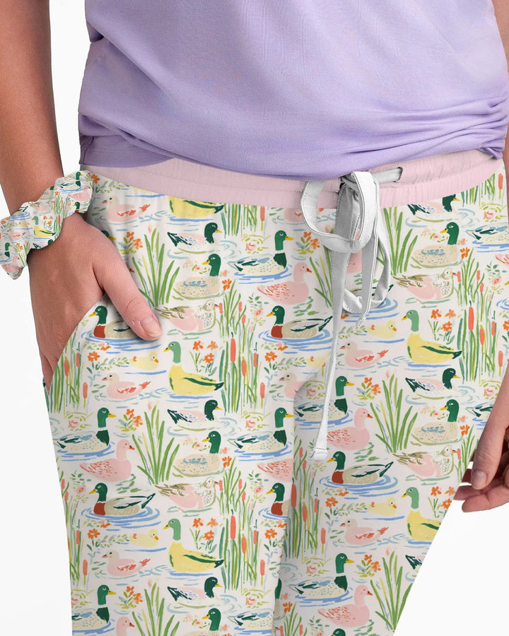 Ausgefallenes Stockenten-Pyjama-Set aus Bambus für Damen