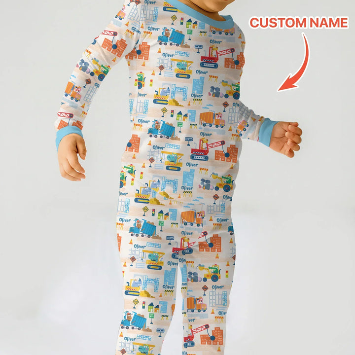 Zweiteiliges Langarm-Pyjama-Set mit Sommerfrüchten
